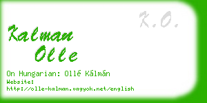 kalman olle business card